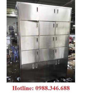 Tủ inox công nghiệp 5 tầng - 14 ngăn